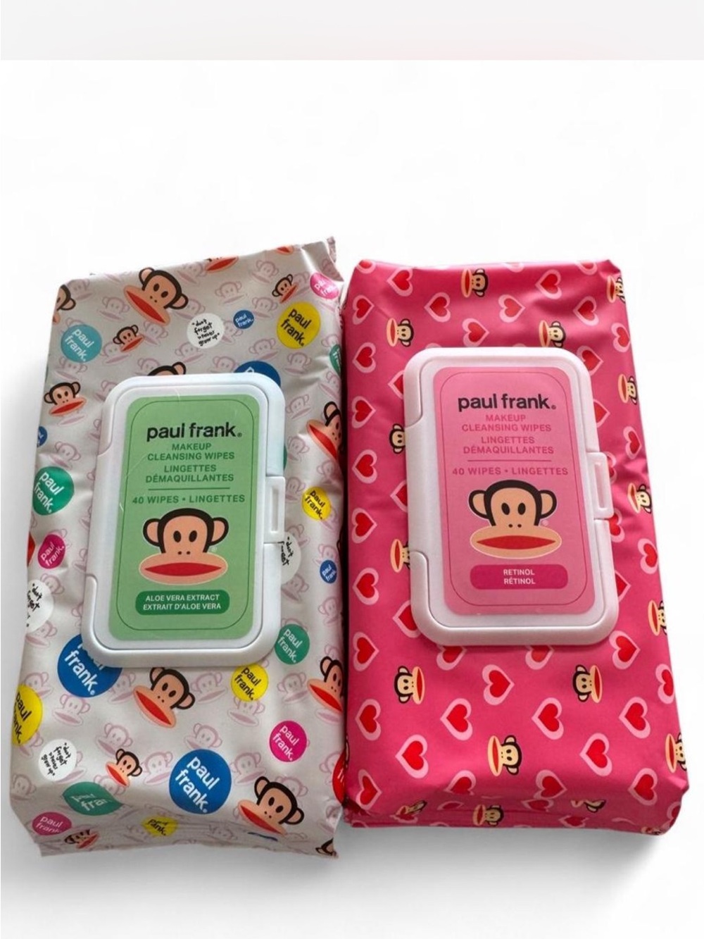 Paul Frank Julius Makeup Cleansing Wipes Retinol Aloe Vera Set of 2 NEW 40ct